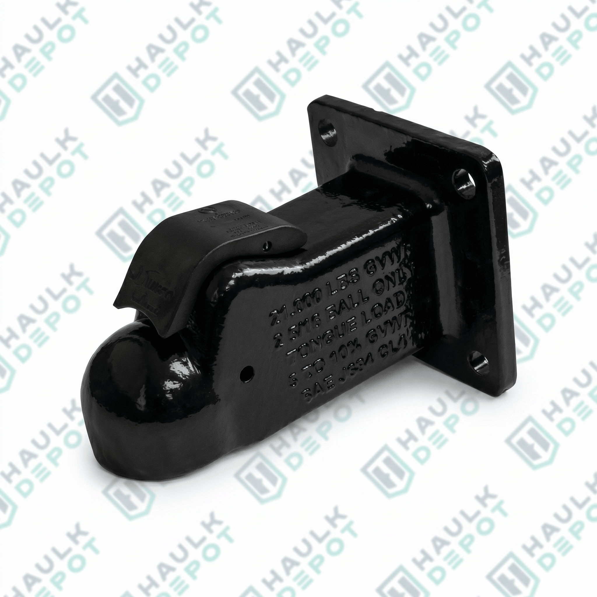 15923-81 - Cast Plate-Mount Trailer Coupler – 2-5/16" Ball – 21,000 lb Capacity – Black | LPT