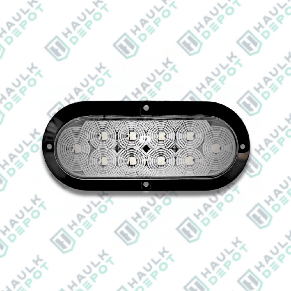 6" Oval LED Backup/Reverse Light – 10 Diodes – Flange Mount – White | JM