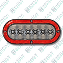 6" Oval LED Light – Stop/Tail/Turn – Reflector – Red | JM