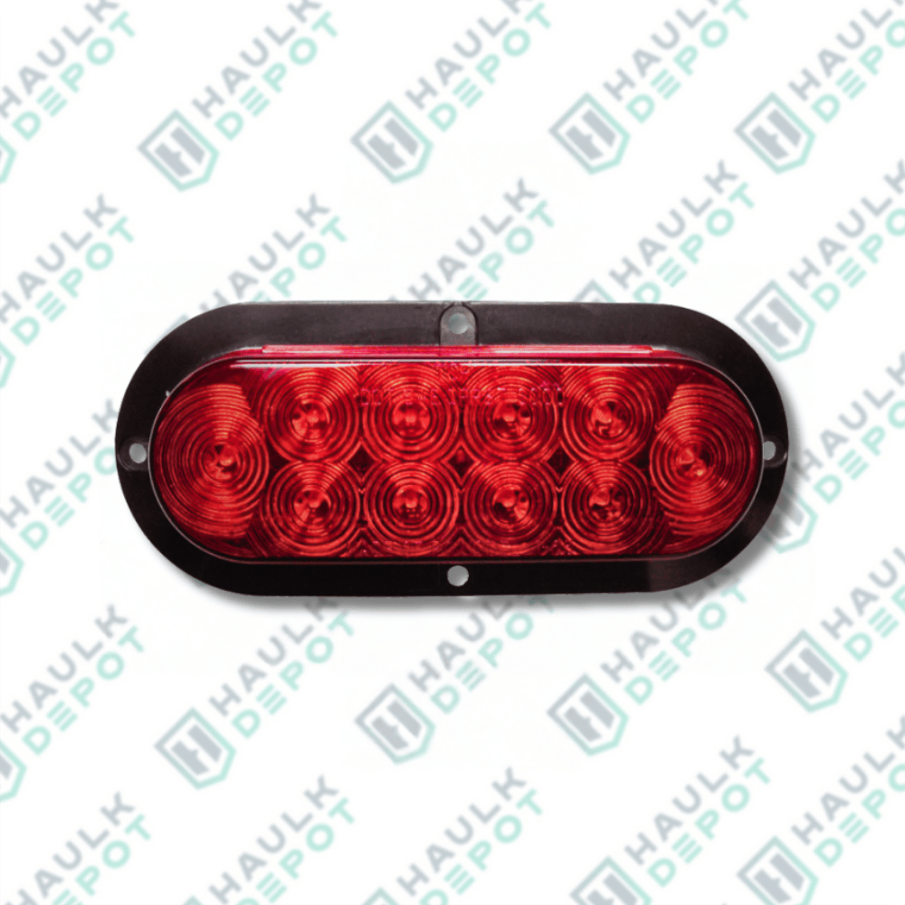 6" Oval LED Stop/Tail/Turn Light – 10 Diodes – Flange Mount – Red | JM