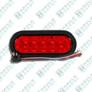 6" Oval LED Trailer Light – Grommet Mount – Red