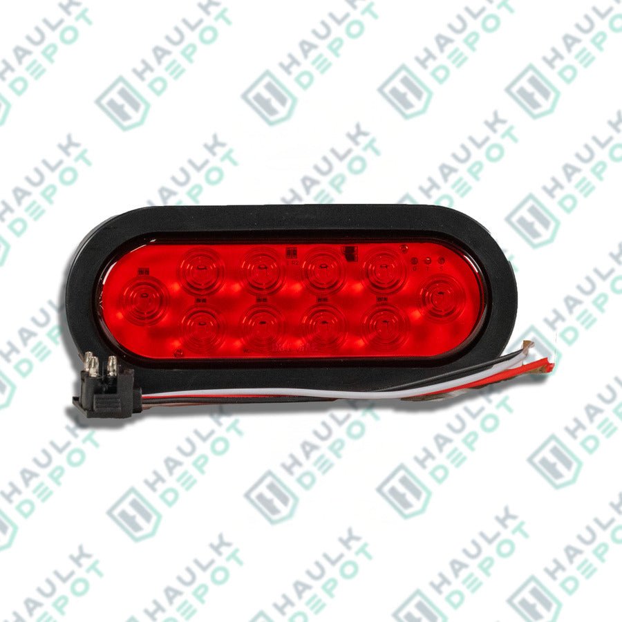 6" Oval LED Trailer Light – Grommet Mount – Red