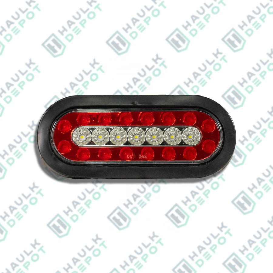 6.3" Oval Truck LED Light – Red/White – Dual Function