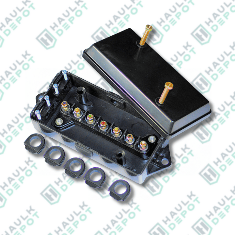 7-Pole Junction Box – 7-Way Color Coded – With Hardware