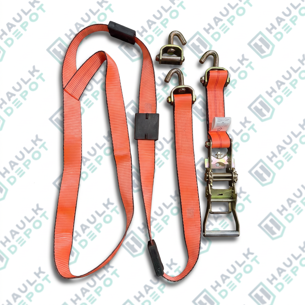 10 FT Big Orange Swivel J-Hook Ratchet Wheel Strap – Heavy-Duty Vehicle Tie-Down Strap | HD