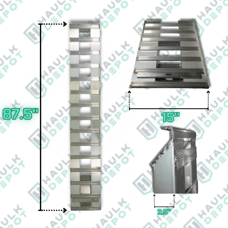 Aluminum Trailer Ramps – 87.5" Long – 10,000 lbs Capacity | HD