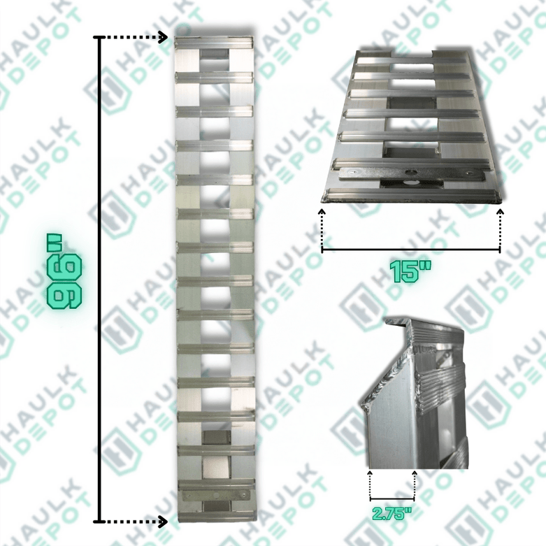 Aluminum Trailer Ramps – 96" Long – 12,000 lbs Capacity | HD