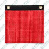 INA-FOS-FGR - 18" x 18" Red Mesh Safety Flag with Grommets – DOT Wide Load Flag | INA