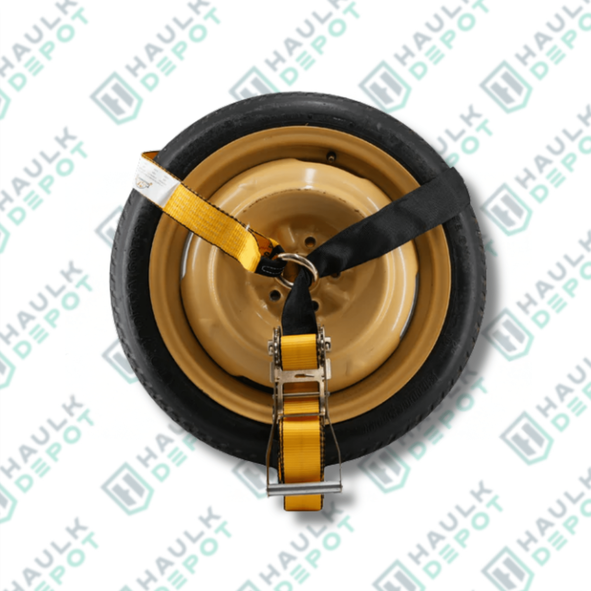 Lasso Car Wheel Strap – 2" x 10' – Side Mount – Ratchet & Flat Hook (4-Pack) | INA