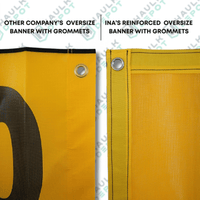 Oversize Sign Mesh Banner w/ Grommets – 18" x 84" – DOT Compliant | INA