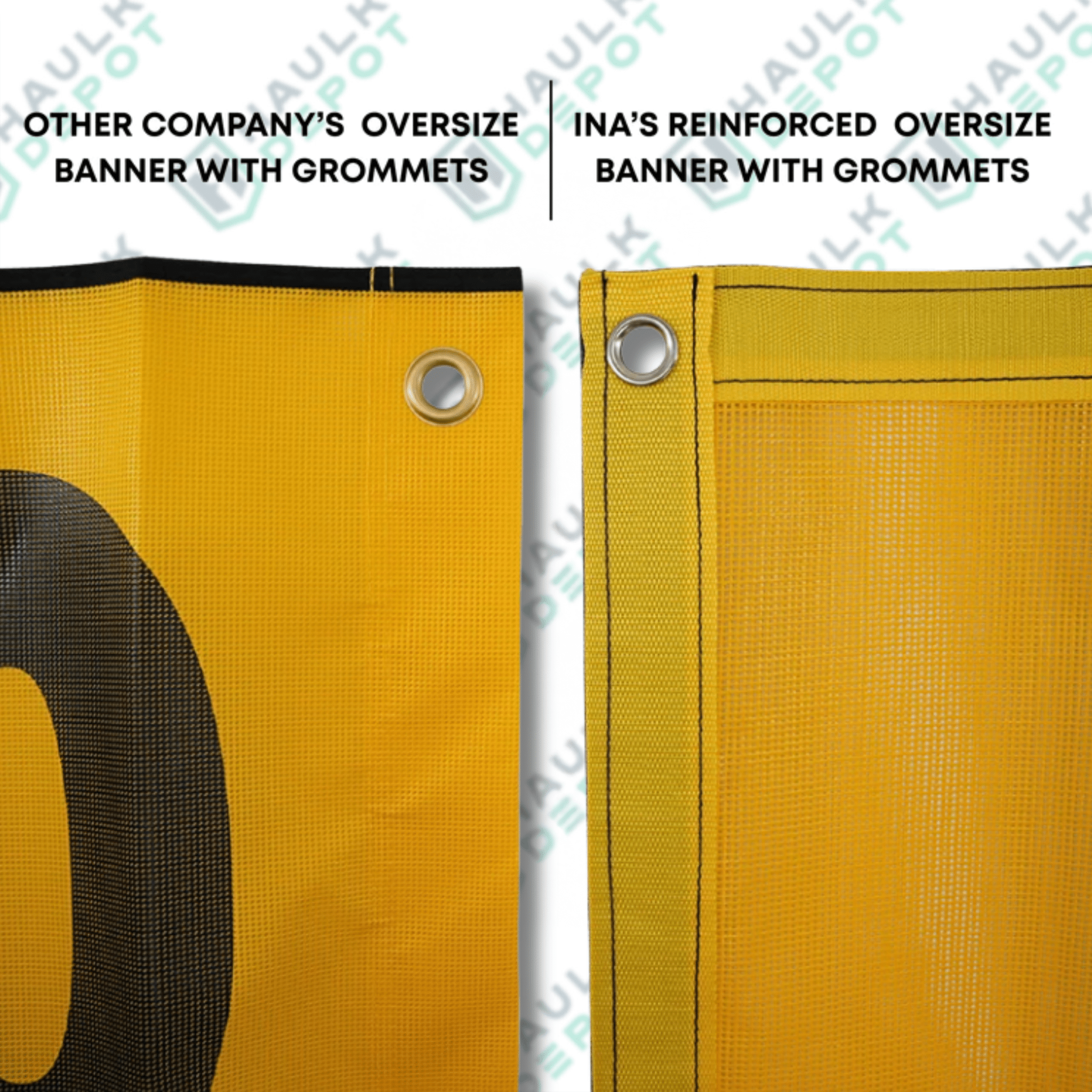 Oversize Sign Mesh Banner w/ Grommets – 18" x 84" – DOT Compliant | INA