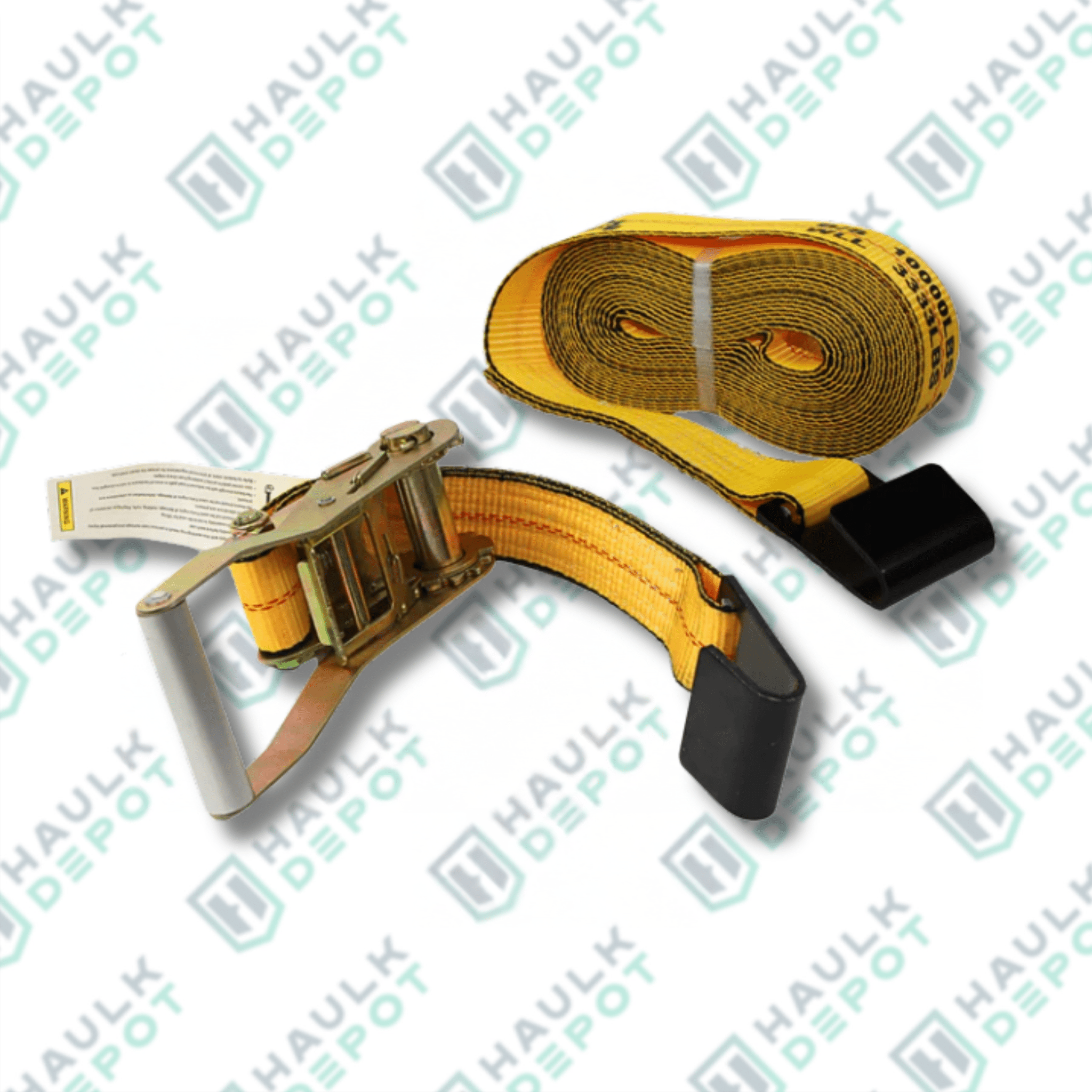 Ratchet Strap – 2" x 30' – Flat Hooks – Classic Short Handle – 3,333 lb WLL | INA