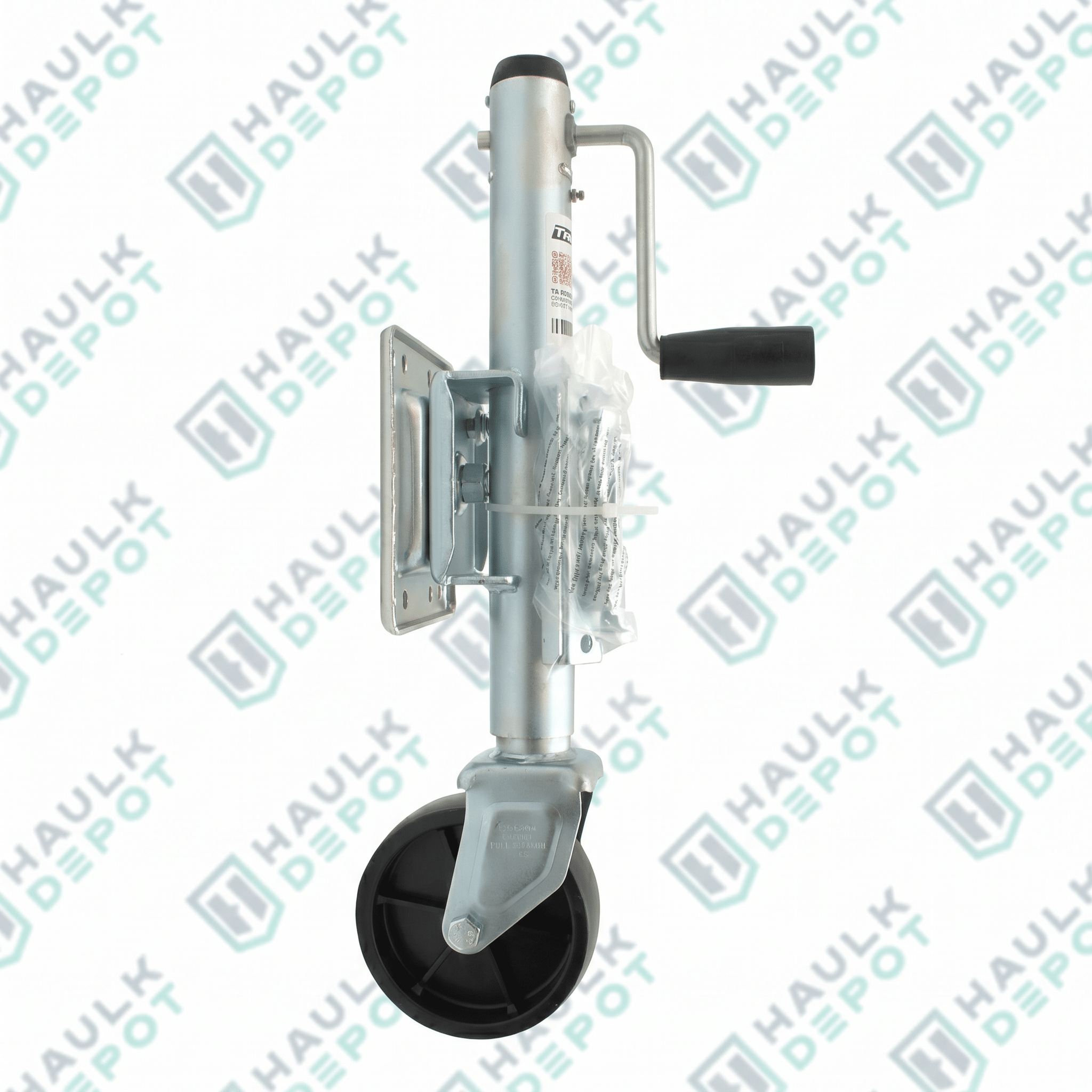 TR-JSWBM1.2K-10 - Bolt-On Marine Swivel Trailer Jack – 1,200 lb Capacity – 6" Caster Wheel – Zinc Finish | LPT