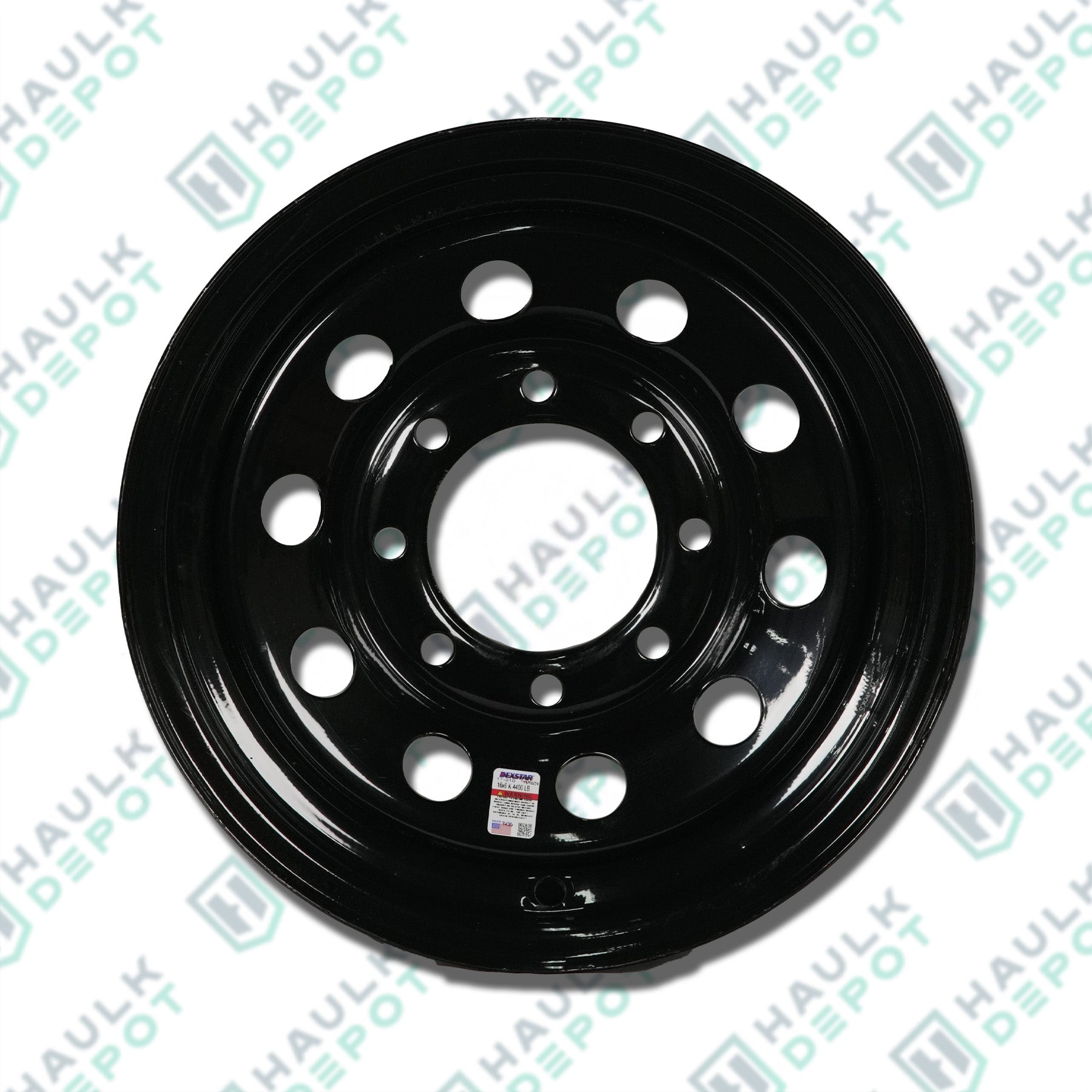 Trailer Wheel Rim – 16" x 6" – 8 Lug x 6.5" – Black – For 7K Axles | DEXSTAR