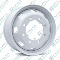 WHD175675-275-80E - 17-1/2" x 6-3/4" Steel Dual Wheel – 8 on 275mm – 8.7" Pilot – White | DXT